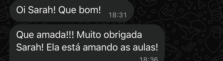 Mensagem de aluno