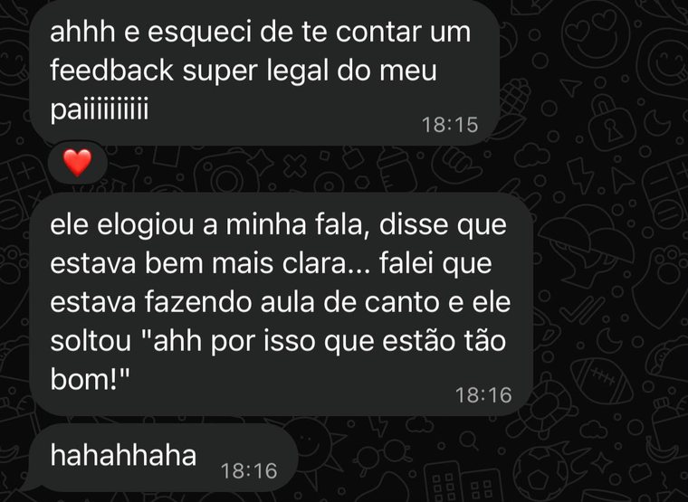 Mensagem de aluno