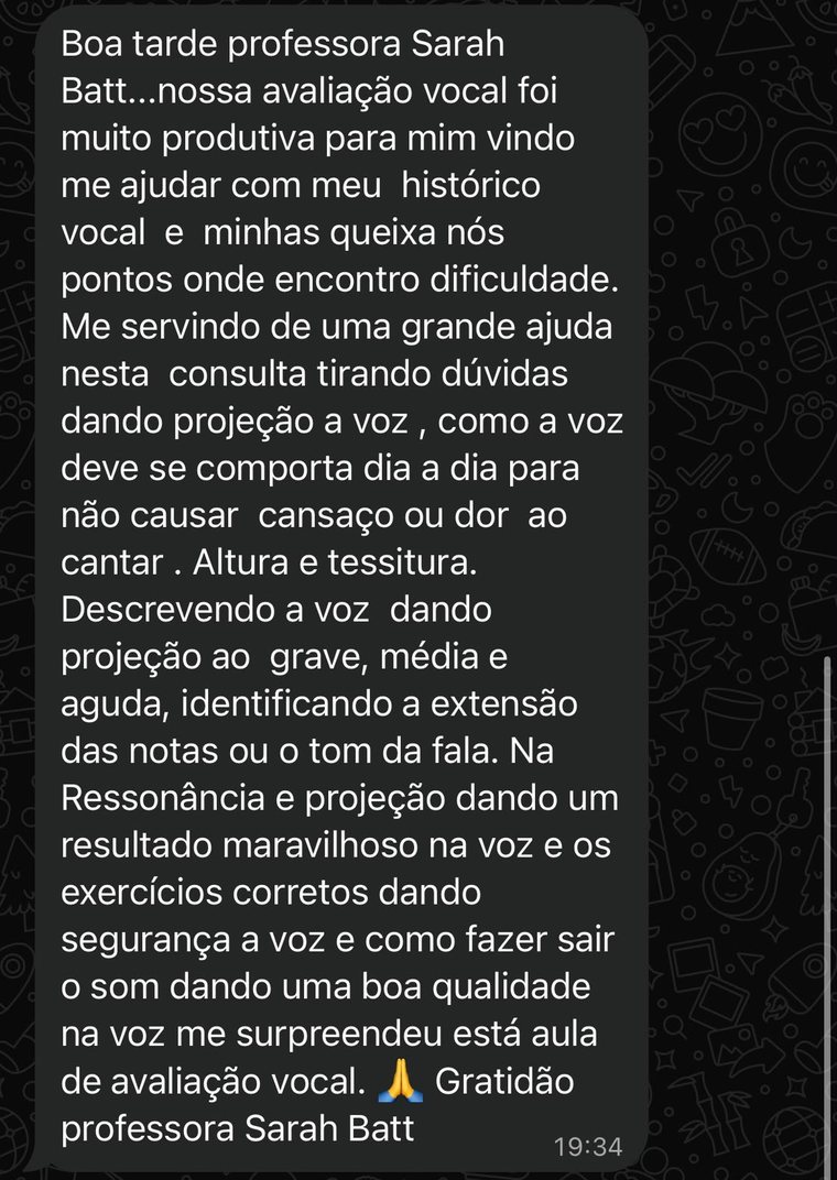 Mensagem de aluno